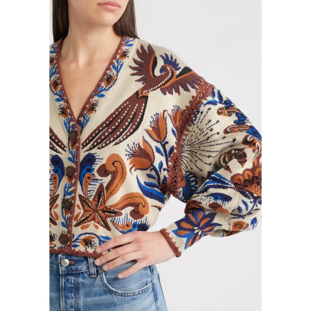 FARM Rio Sand Nature Land Cardigan Size XS NWT - Picture 3 of 16